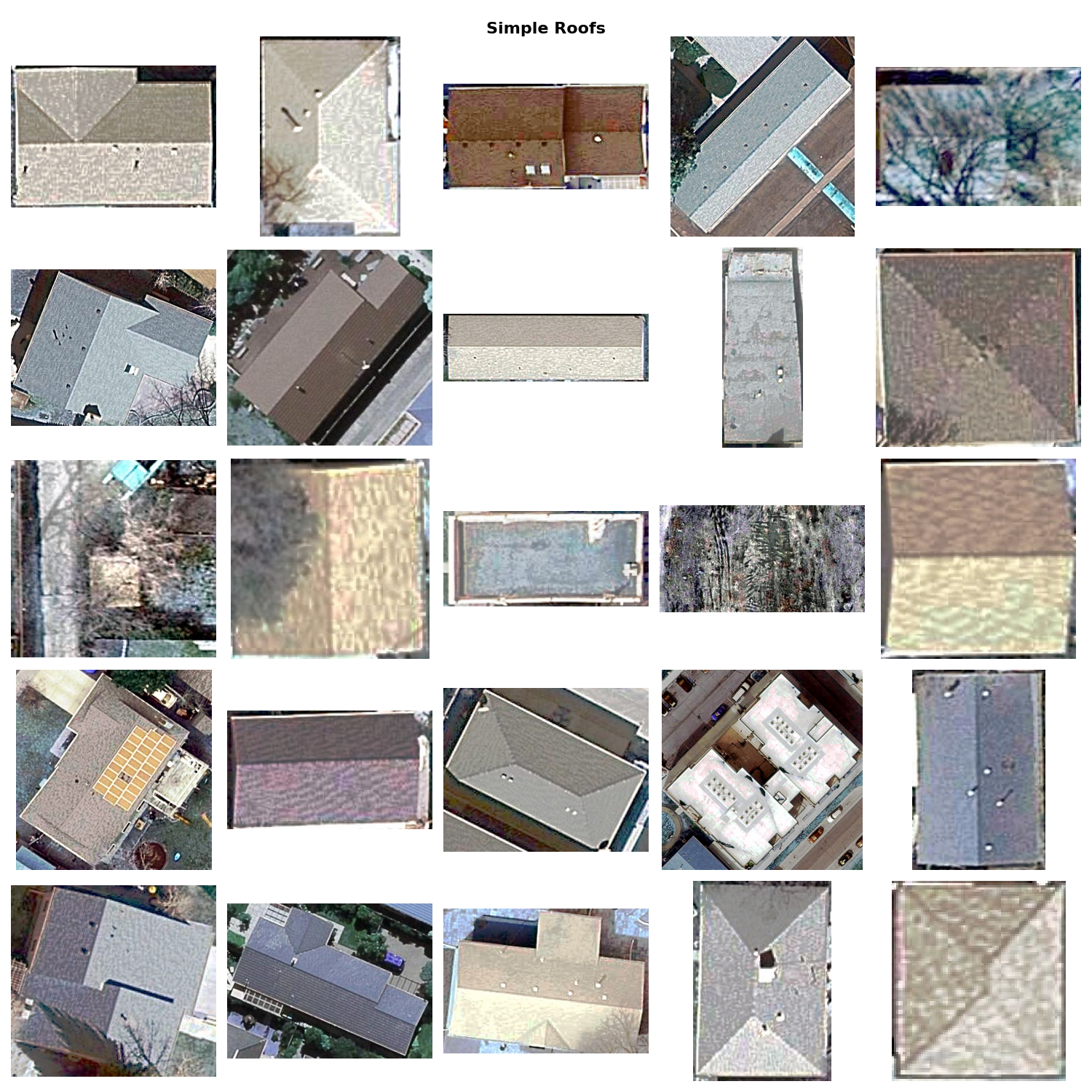 Examples of simple roofs (2-4 faces)