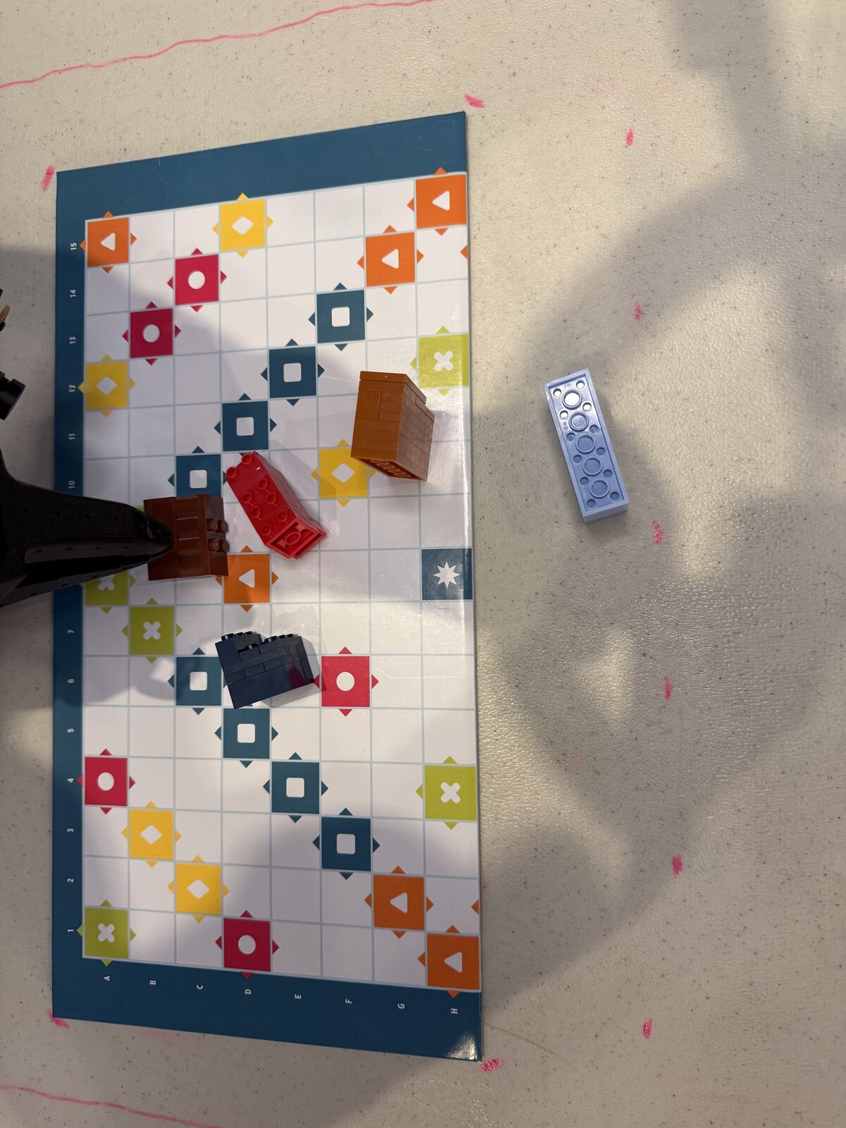 Blocks placed on the board during a run